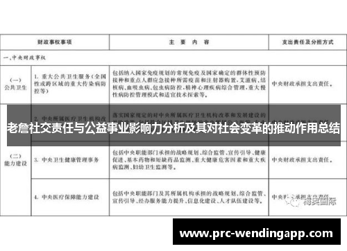 老詹社交责任与公益事业影响力分析及其对社会变革的推动作用总结